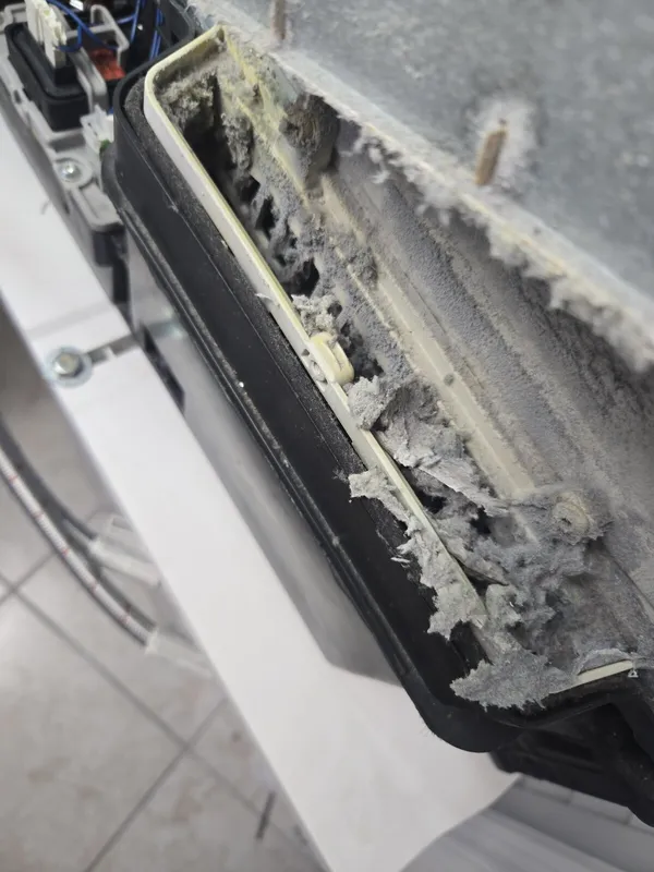 Heavy lint in the dryer blower housing