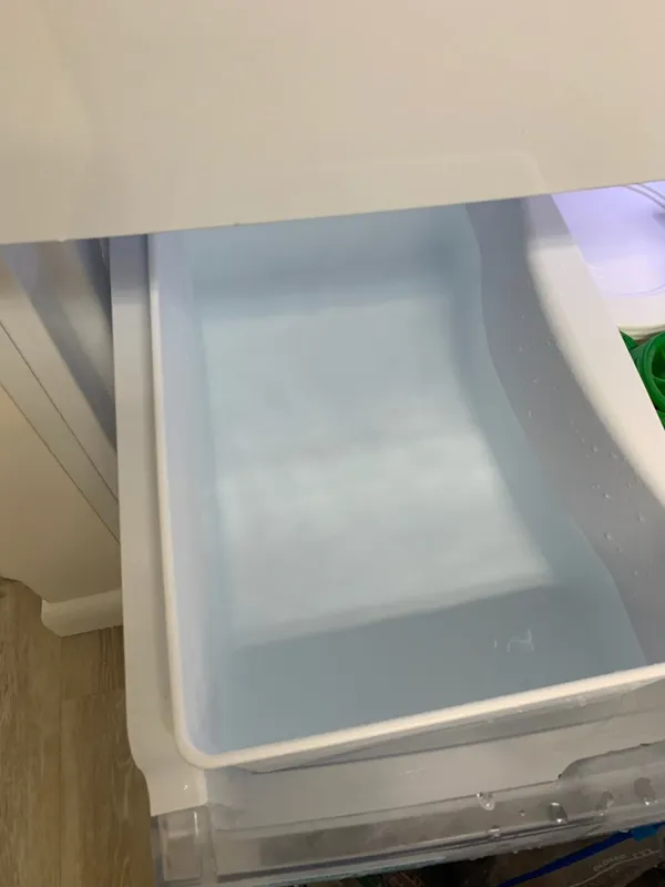 Kenmore refrigerator drawer full of standing water from the ice maker leak