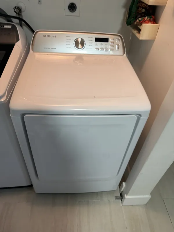 Samsung dryer in the laundry room